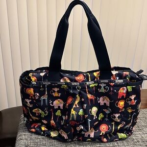 LeSportSac Colorful Animal Print baby bag